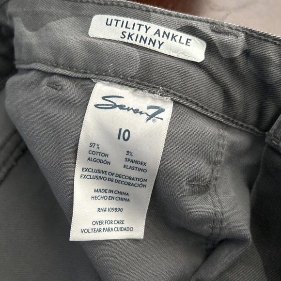 New $69 Seven 7 Utility Skinny Ankle Jeans Pants Concrete Camo sz 10 32x28 - Picture 5 of 9